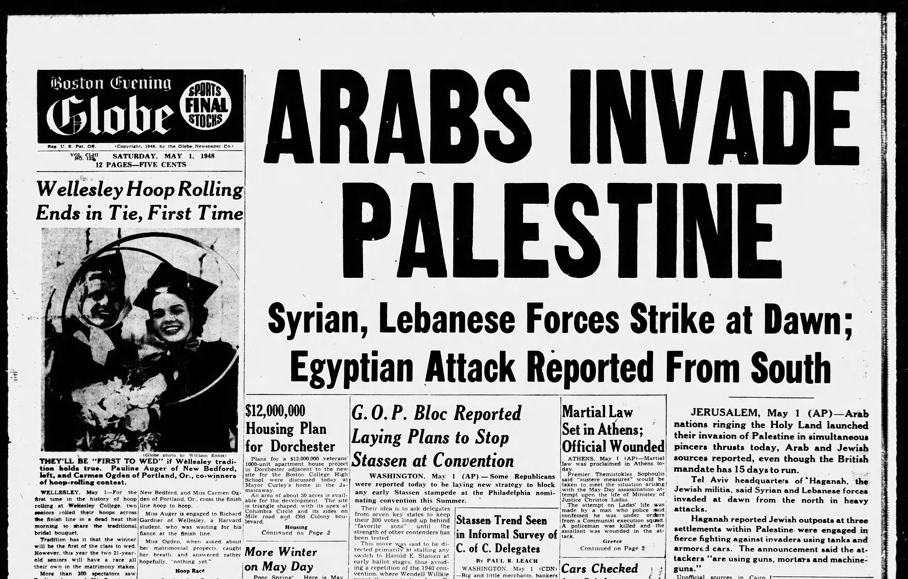 ARABS INVADE PALESTINE