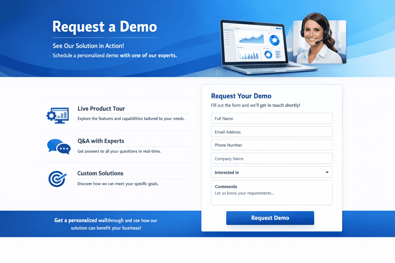 demo request page template