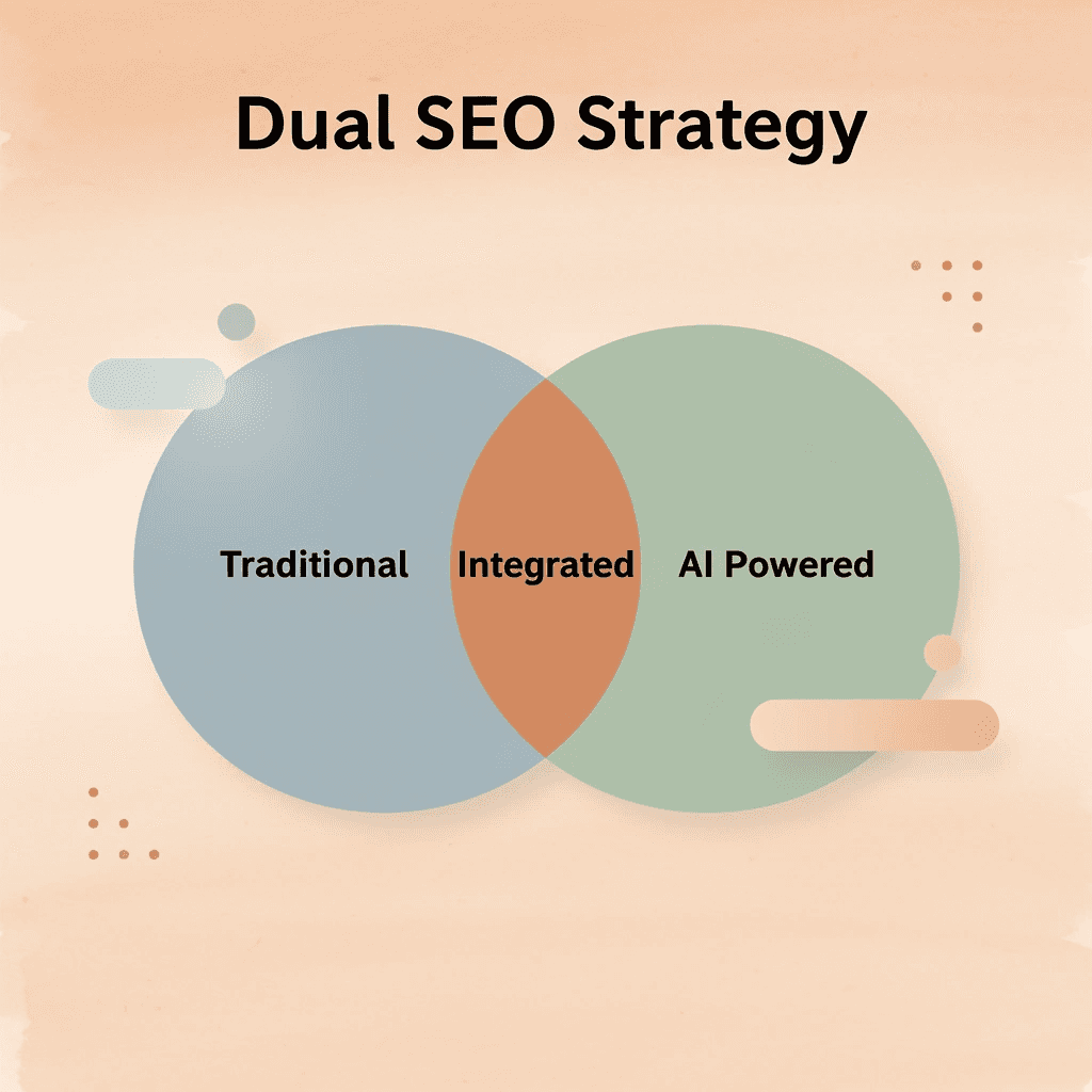 Venn diagram showing dual SEO strategy integration - SEO Services Agency