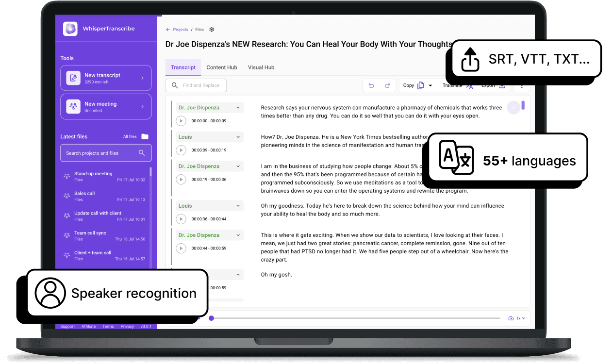 WhisperTranscribe - Transcribe your audio with Whisper AI
