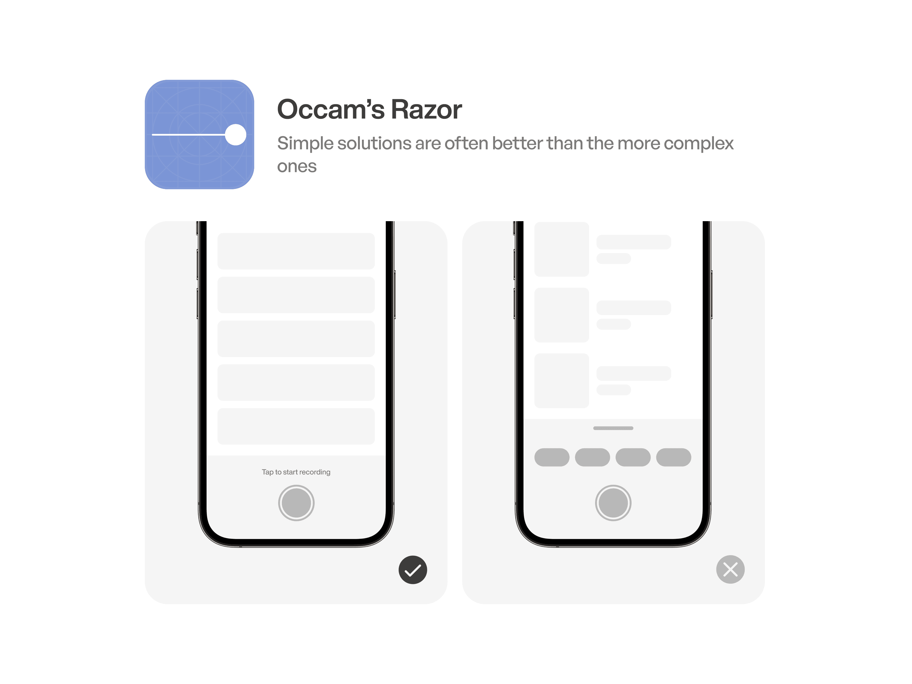 Occam's Razor UI example