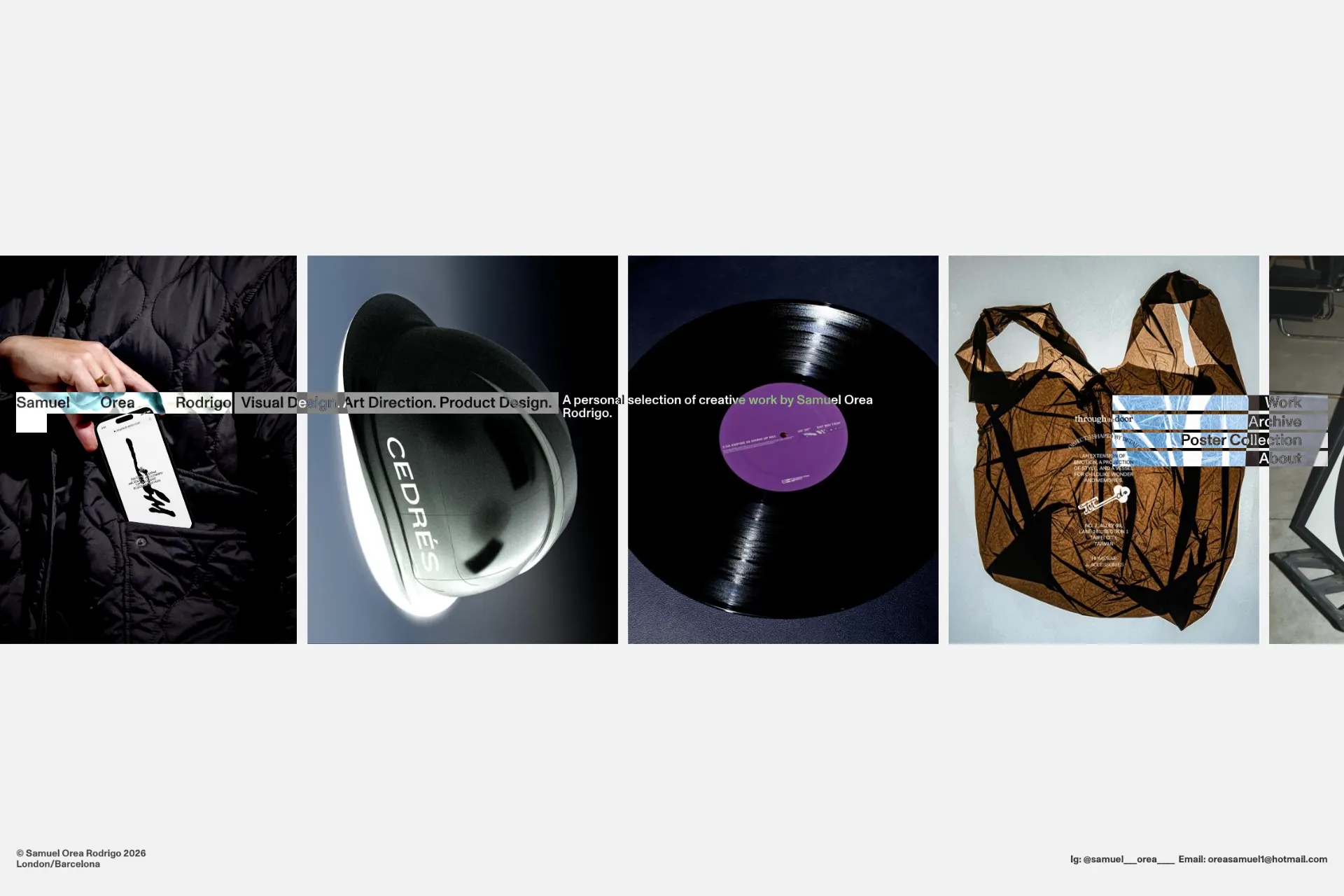 Screenshot of Samuel Orea website