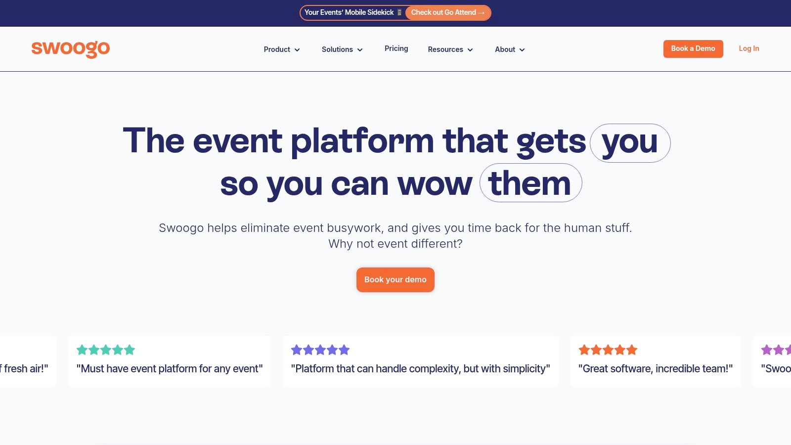 Swoogo's event registration software interface