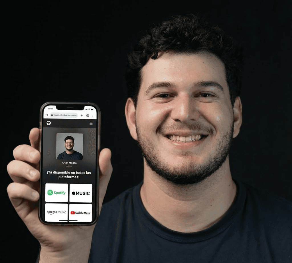 Woman near microphone in recording studio