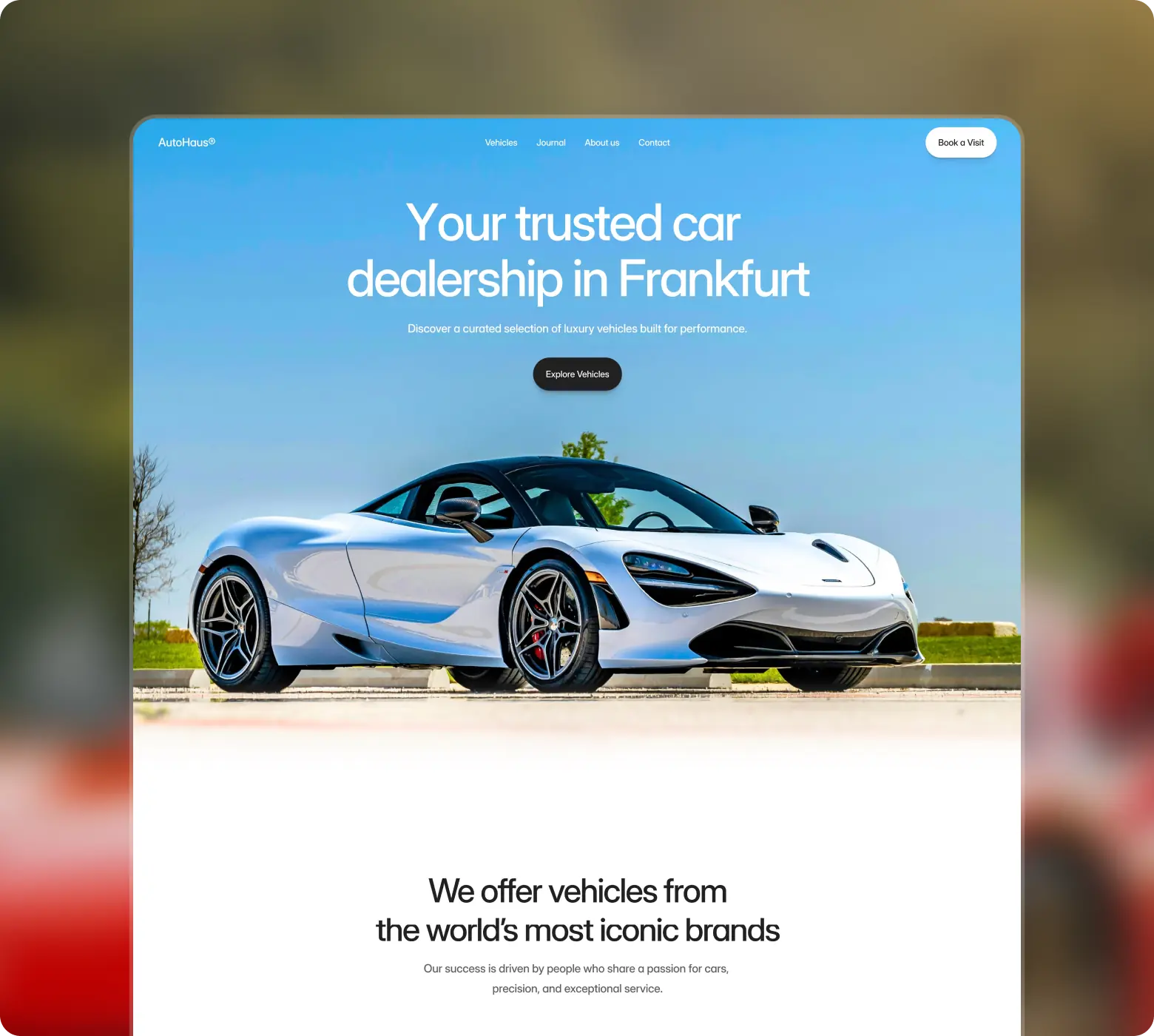 Example of car dealership website template built for conversions