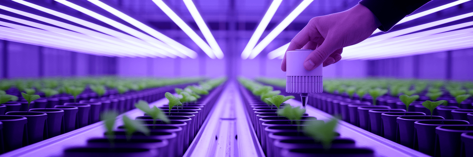 Nurturing small saplings in a modern greenhouse.
