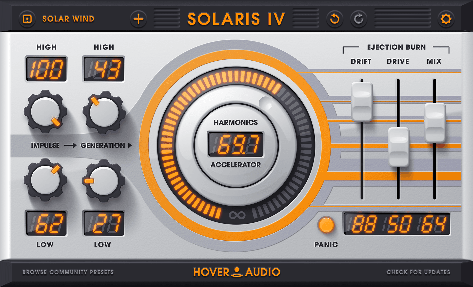 Landing page image of Solaris IV a resolution independent skin for VST AU Audio Plug Ins