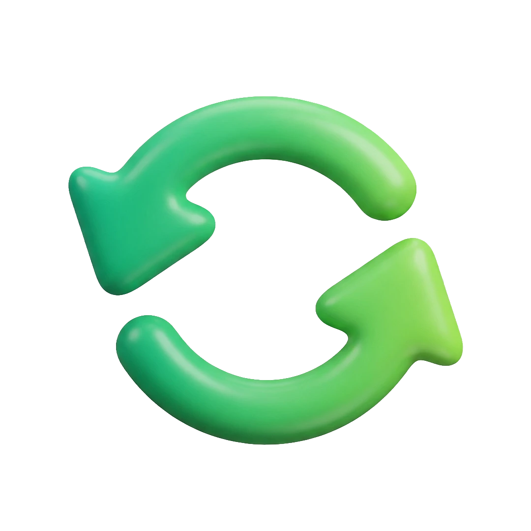 Grüne Aktualisierungs-Pfeile