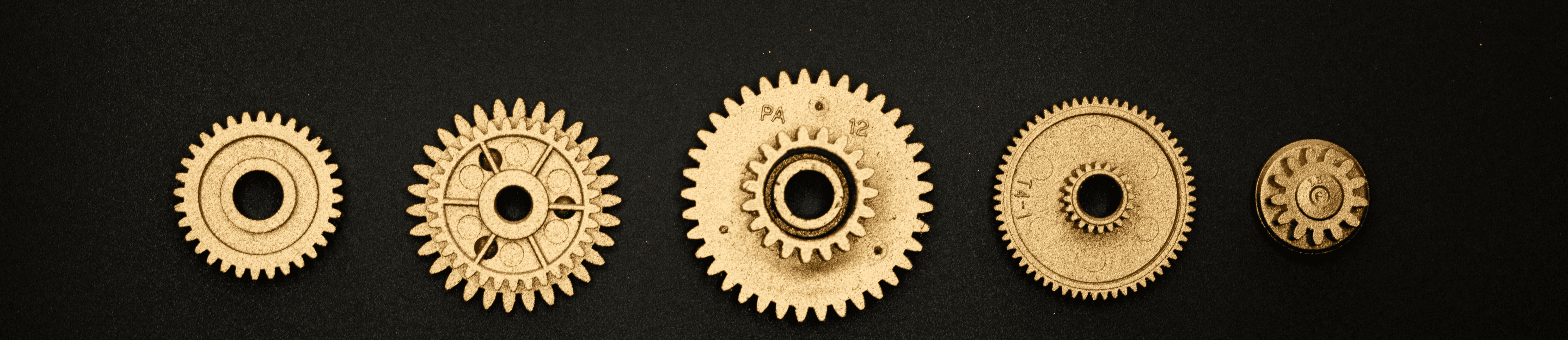 Tandwielen. Het is belangrijk deze goed te smeren om slijtage te voorkomen.