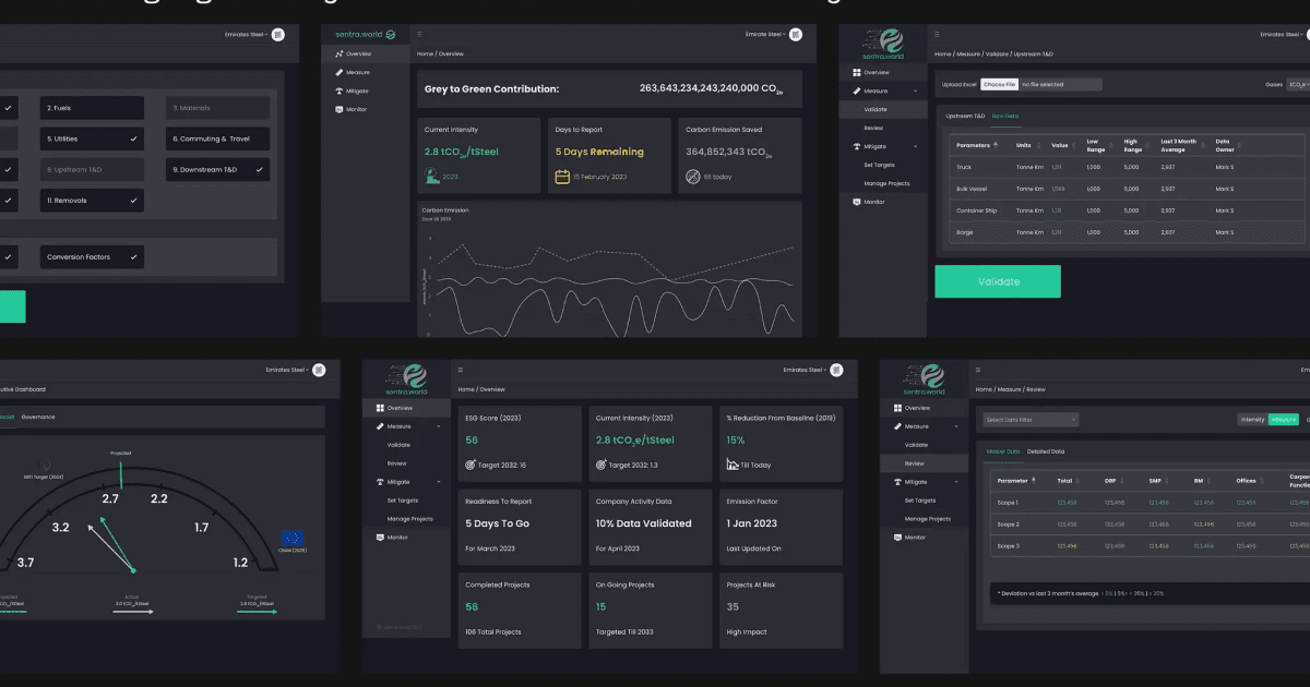 Product screenshot of automated workflows for carbon tracking and compliance.