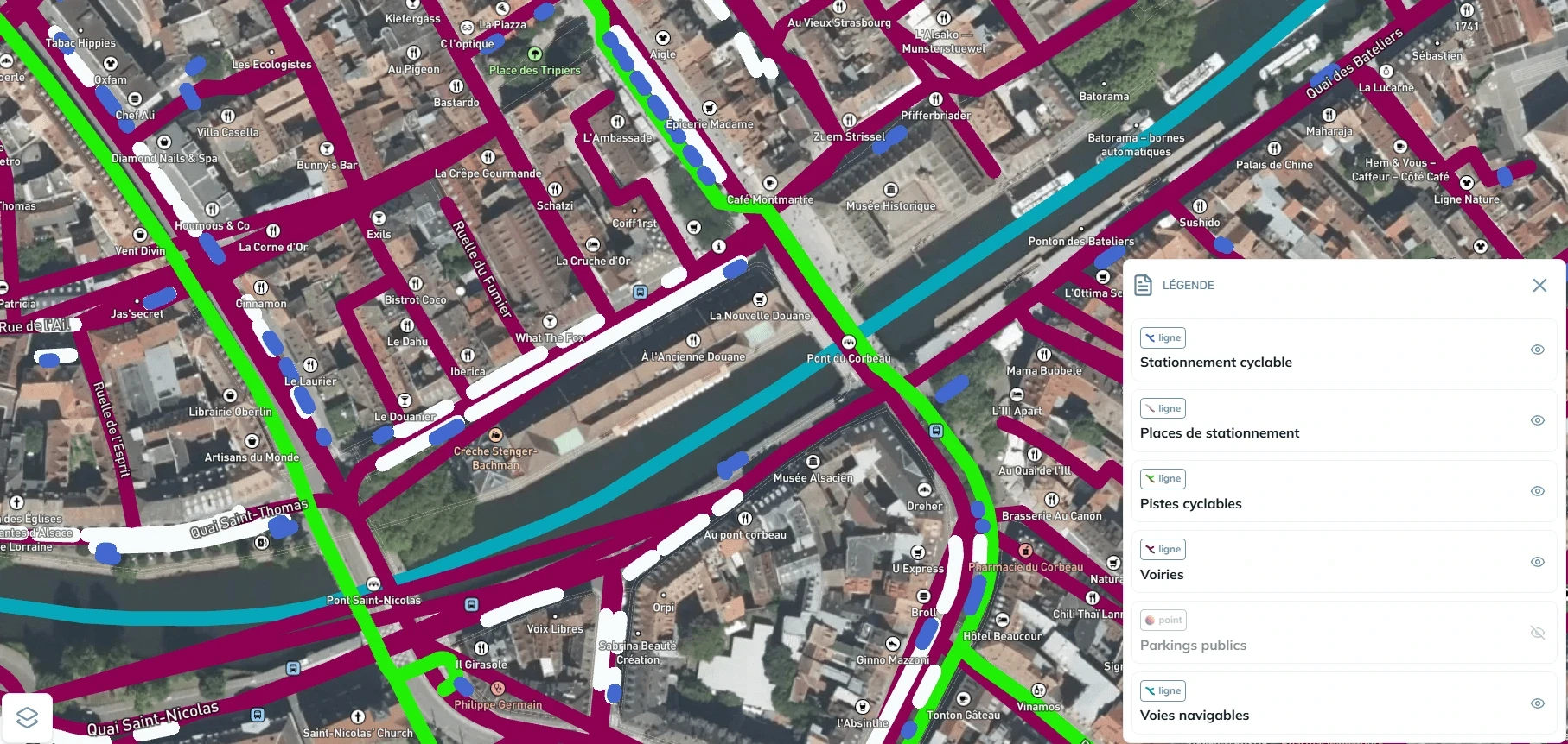 visualisation voies circulation