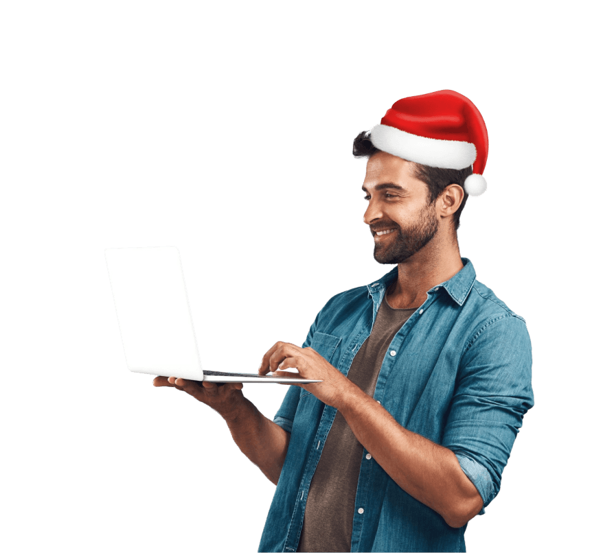 man holding his laptop