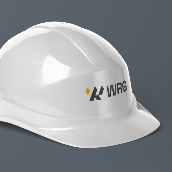 WRG logo on a hard hat.