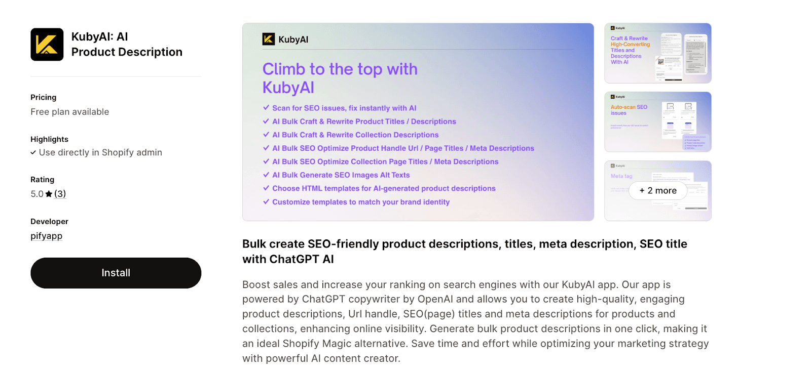 KubyAI: AI Product Description