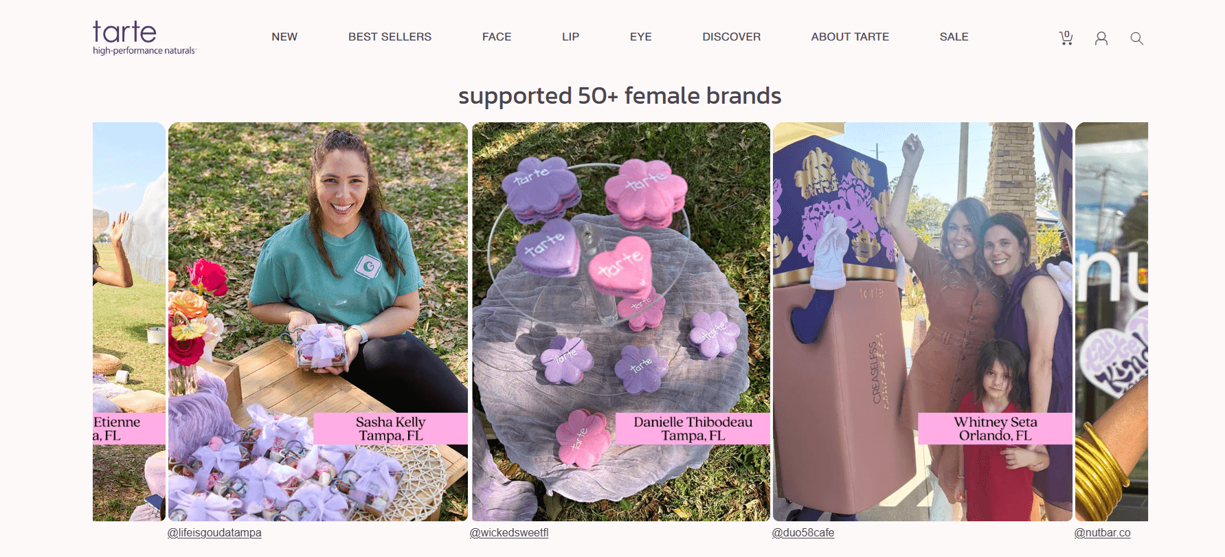 tarte cosmetics UGC
