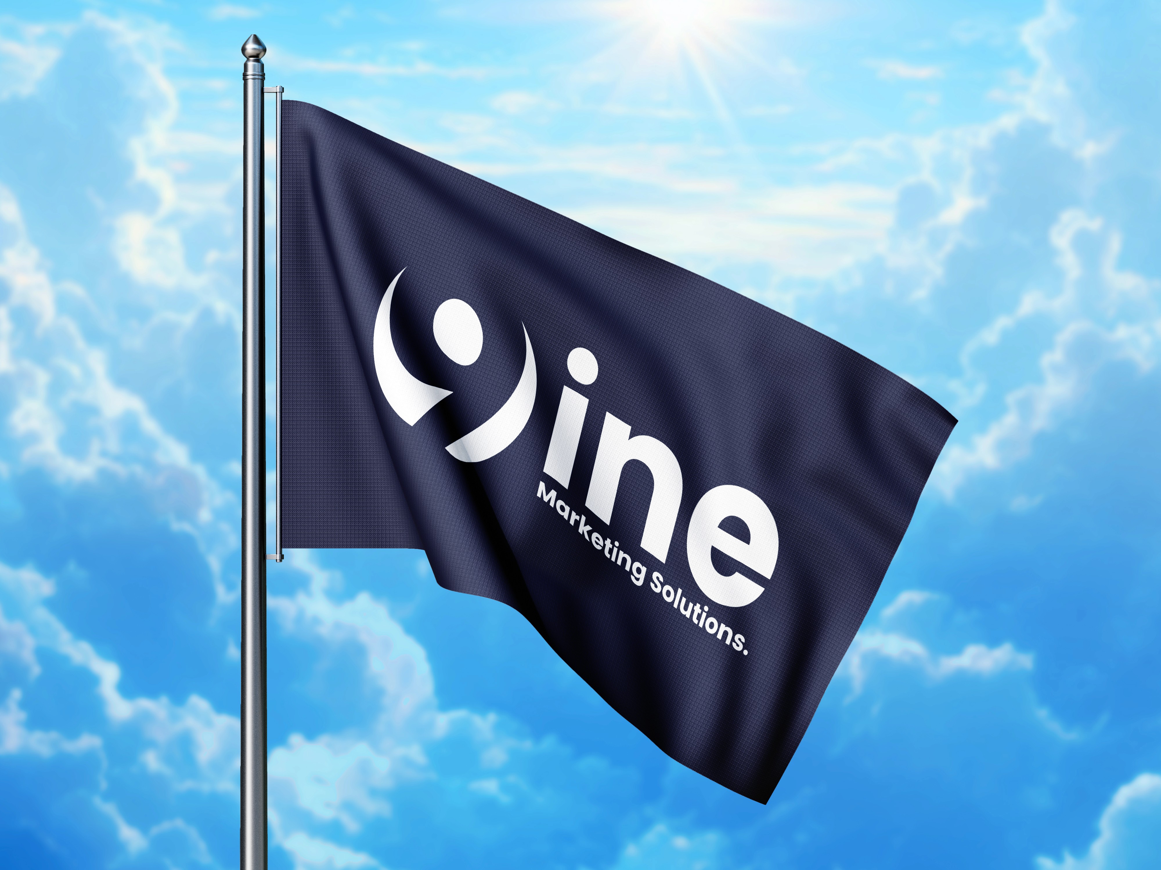 Free Waving Flag Mockup by 9ine