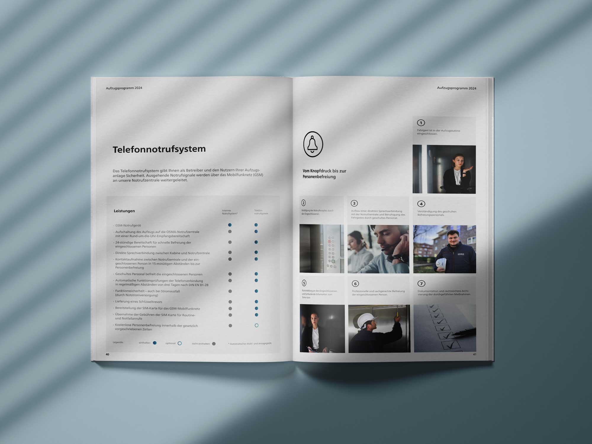 Produktseite im OSMA Katalog – technischer Aufbau mit Infografiken