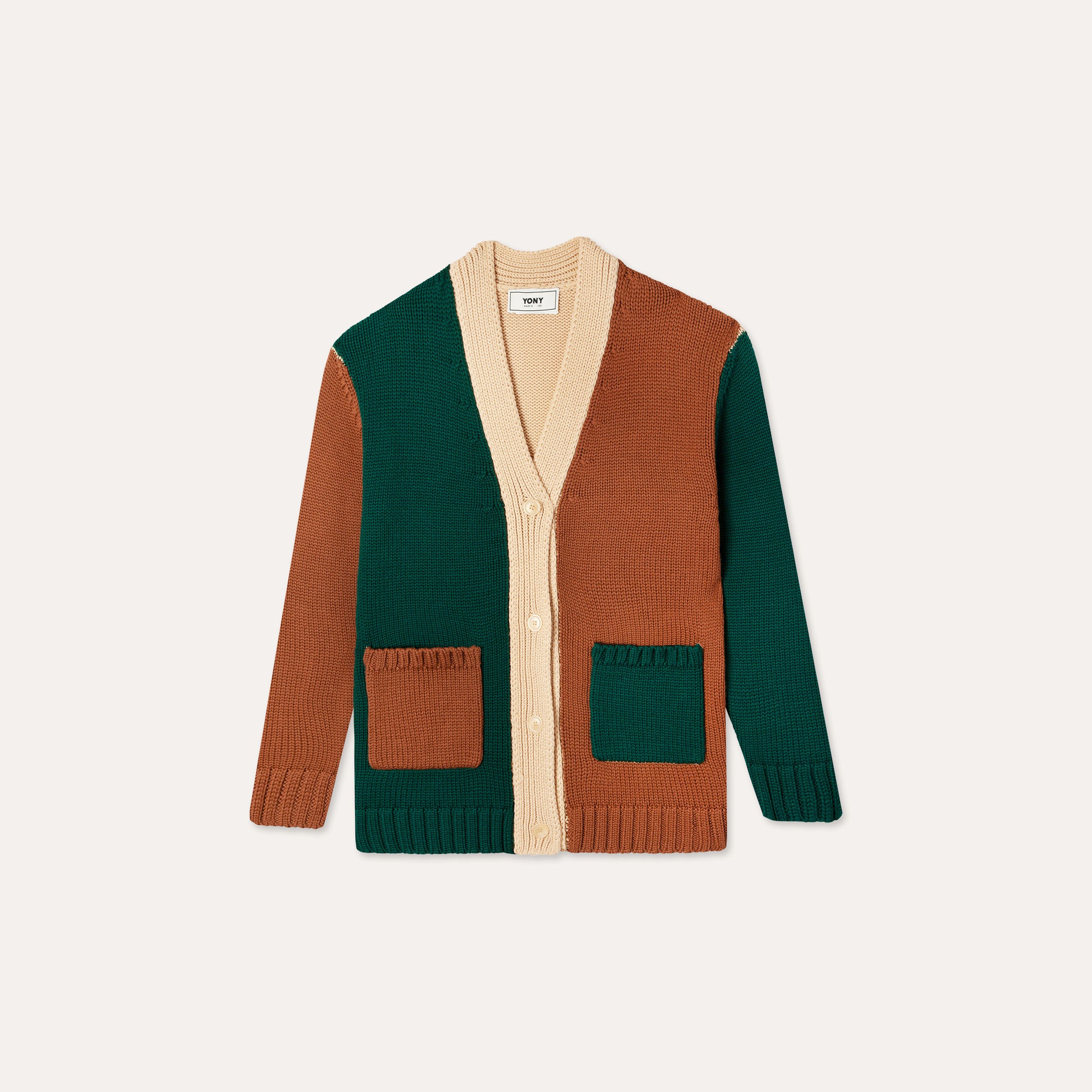 Flat lay of Contrast Merino Wool Cardigan