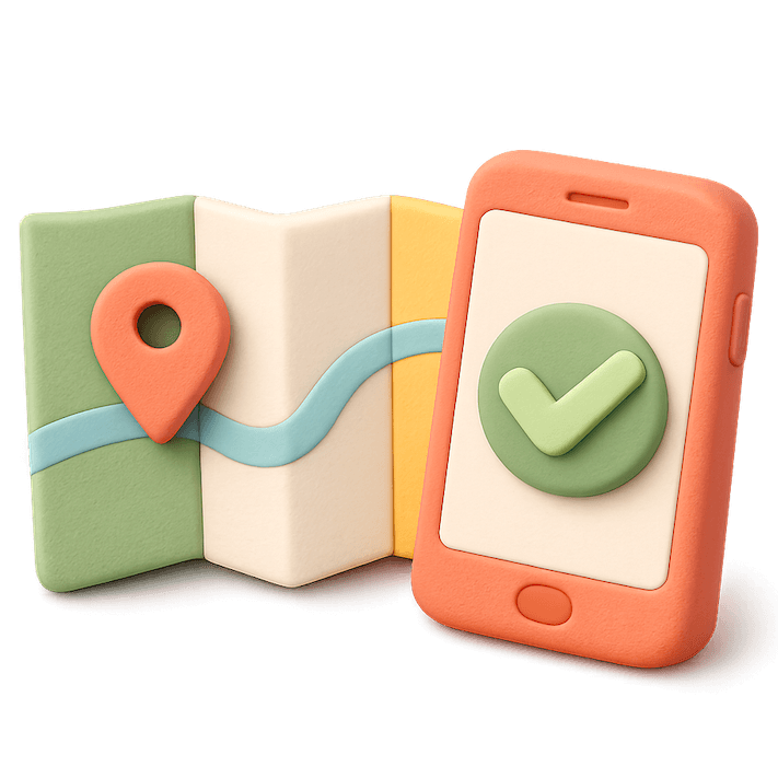 Folded Map with Phone