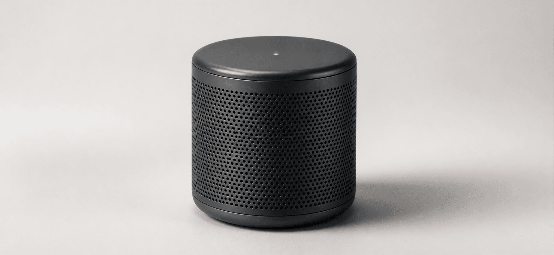 Smart speaker with graphite powder-coated metal enclosure