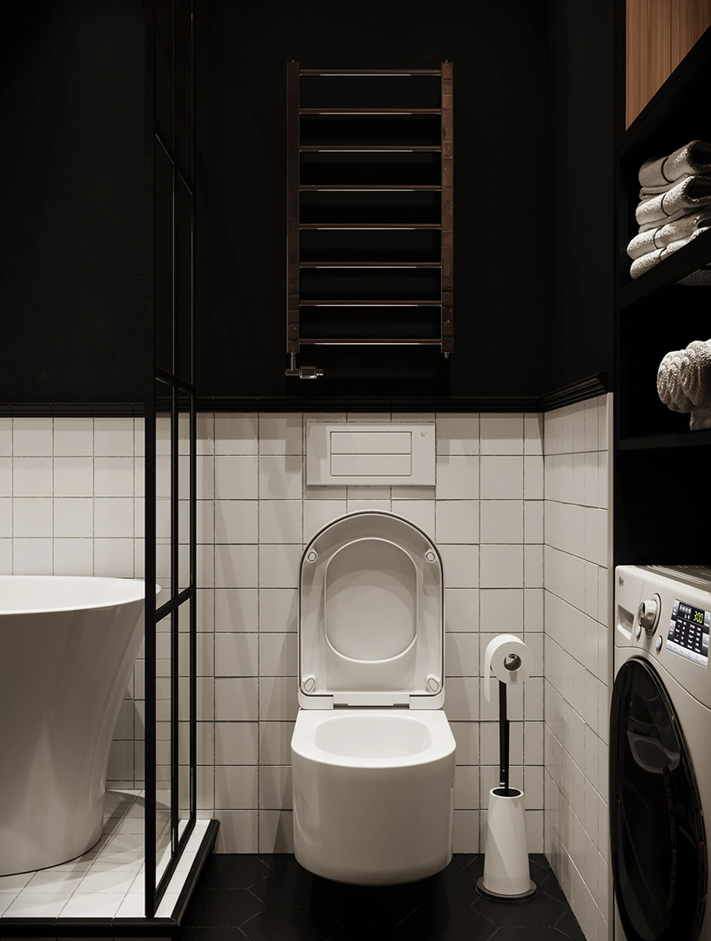 Détail — prise intégrée et goulotte dissimulée.