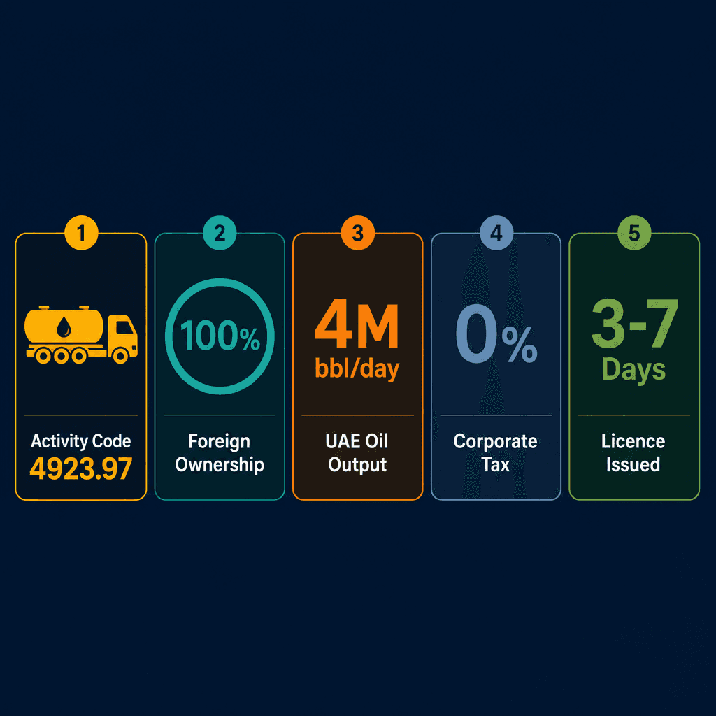 Infographic: Apply for a Petroleum Transport Business License in Dubai