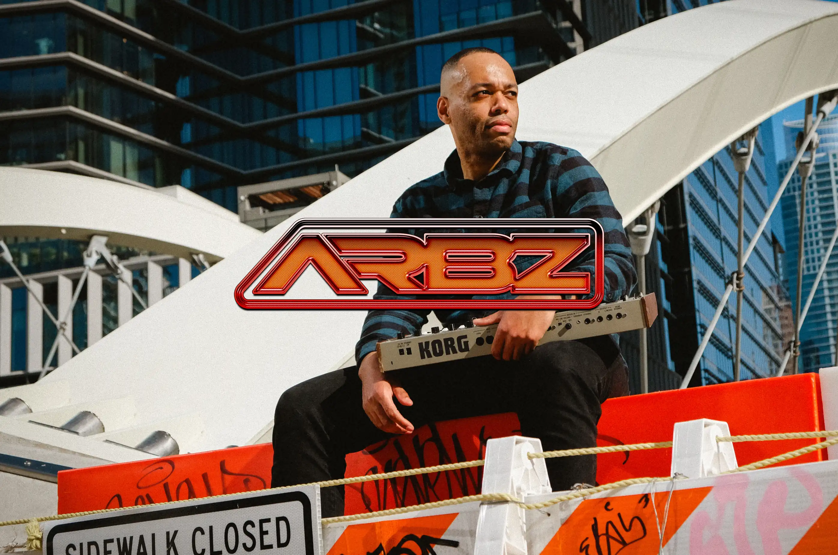 ARBZ — City portrait of ARBZ with logo overlay — Brand application