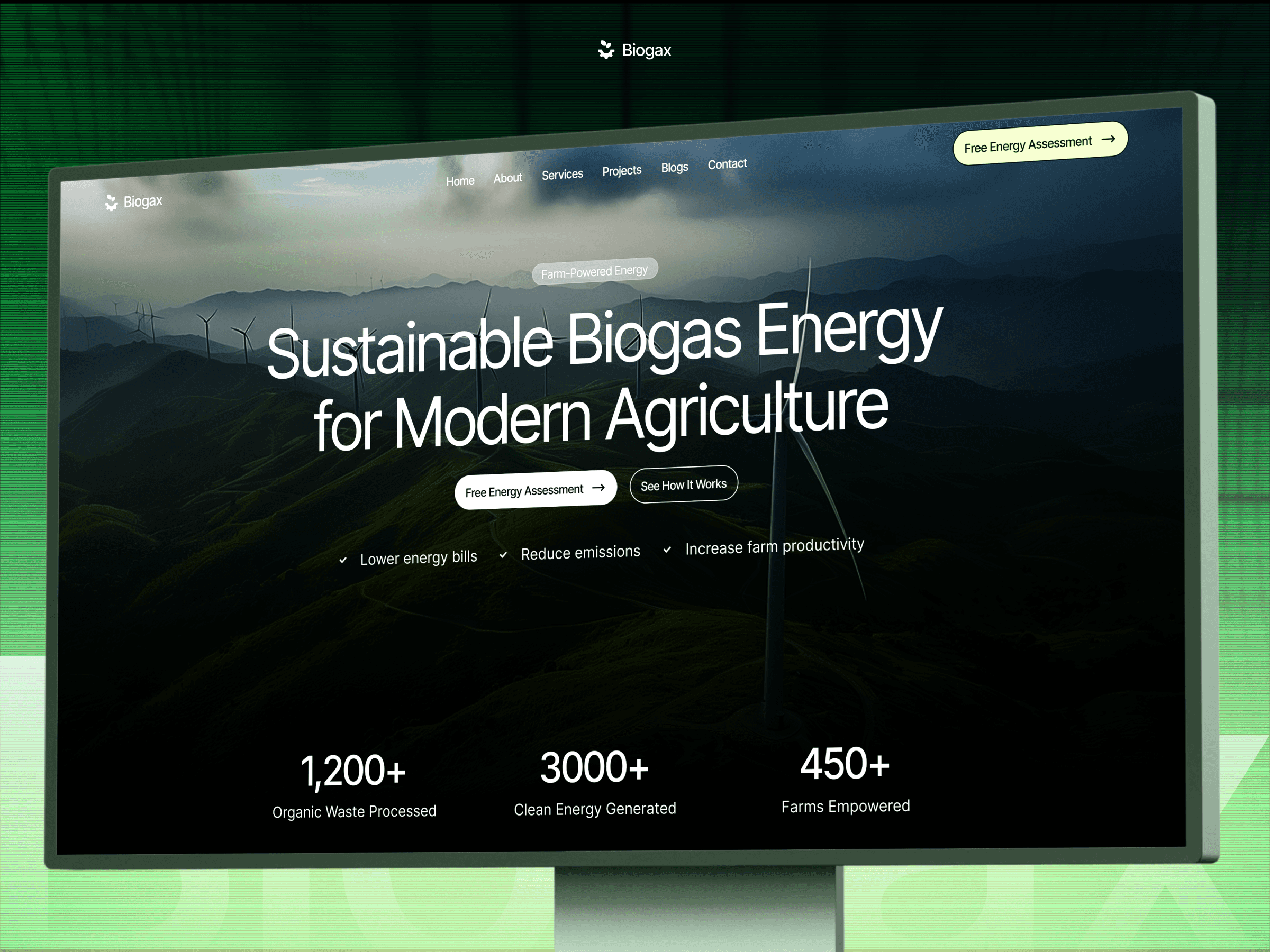 Biogax Framer Template Banner