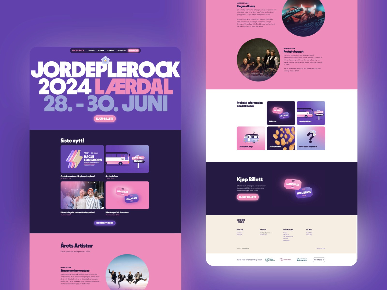 Mockup of the Jordeplerock website