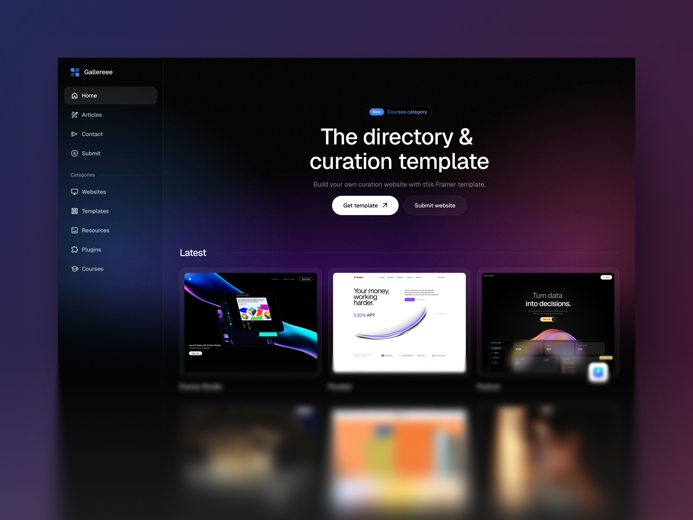 Gallereee Framer Template