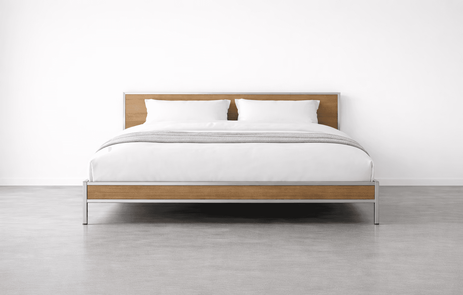 Drom bed, model 1.0 smart in light brown color. Picture with "shop now" button.