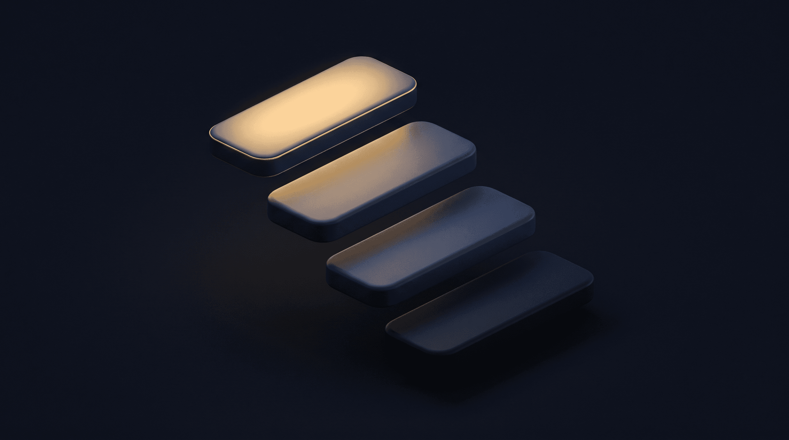 A descending flight of glowing steps, the way H2 and H3 subheadings let a patient scan a clinic page down to the section they came for.