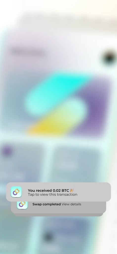 Notification from the Captro Wallet App