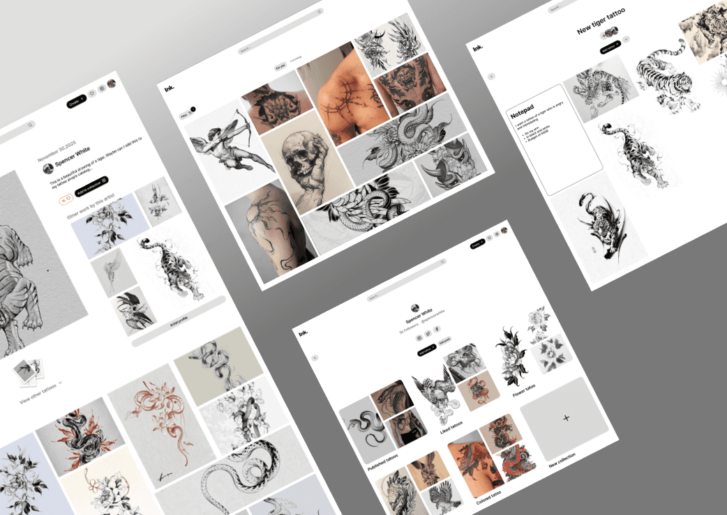 ink_img : Projet UX/UI et web design moderne réalisé avec Figma pour portfolio