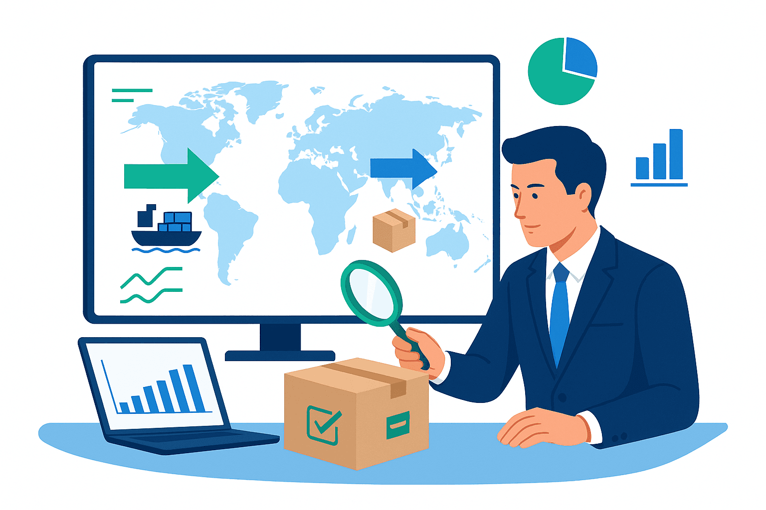 View of containers in motion at a large logistics hub located in a port.