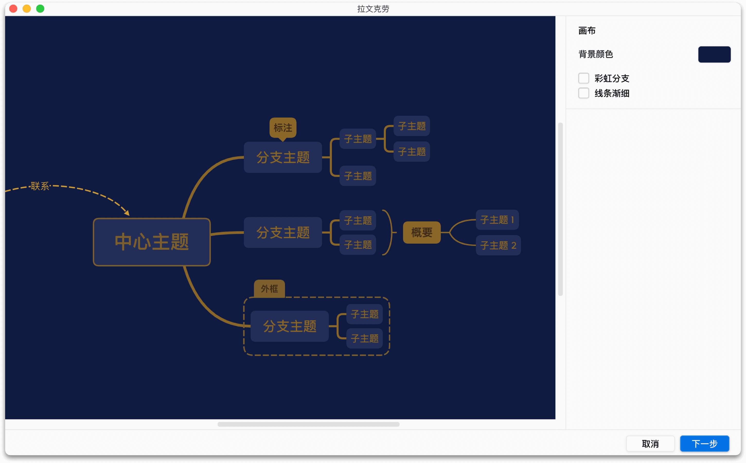思维导图界面展示