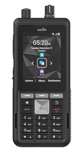 Sonim XP5plus rugged push-to-talk phone with physical PTT button, front view