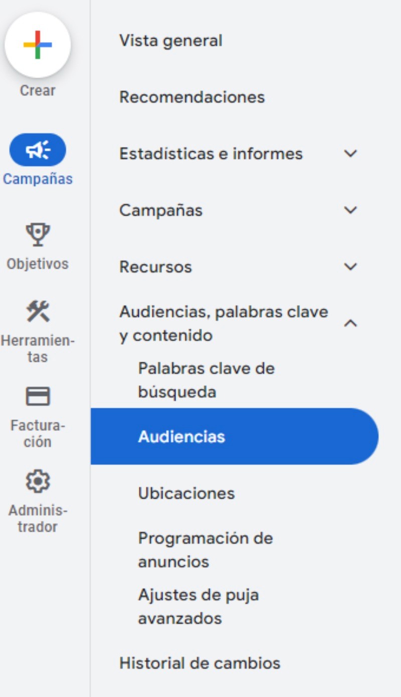 segmentos de audiencia de google ads