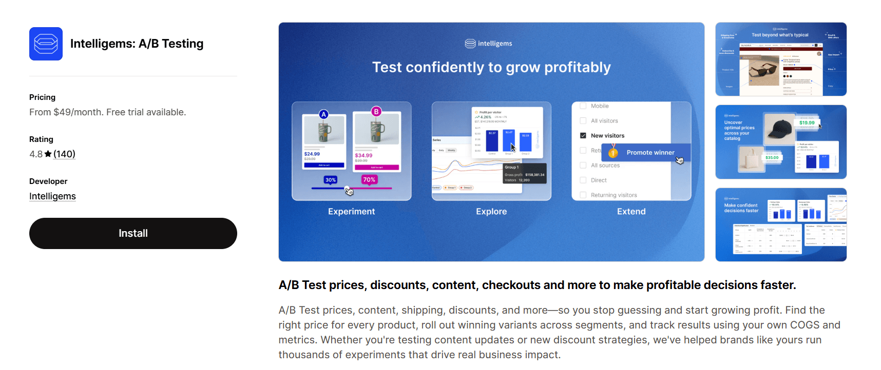 Intelligems: A/B Testing