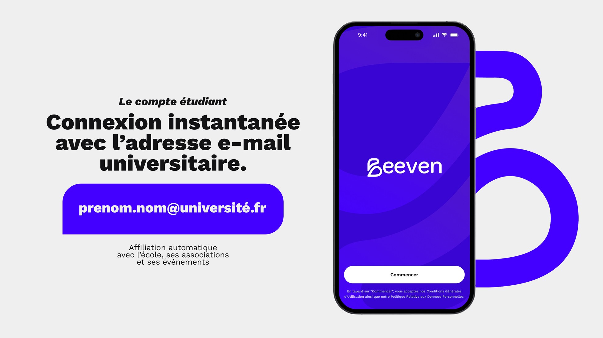 Connexion instantanée avec l'adresse e-mail universitaire.
