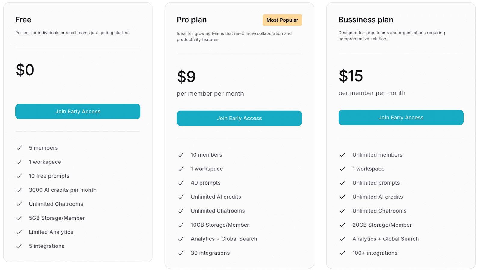 Prompteam.ai payment plans