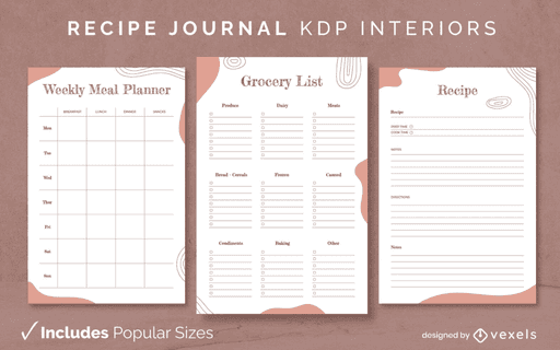 recipe template kdp