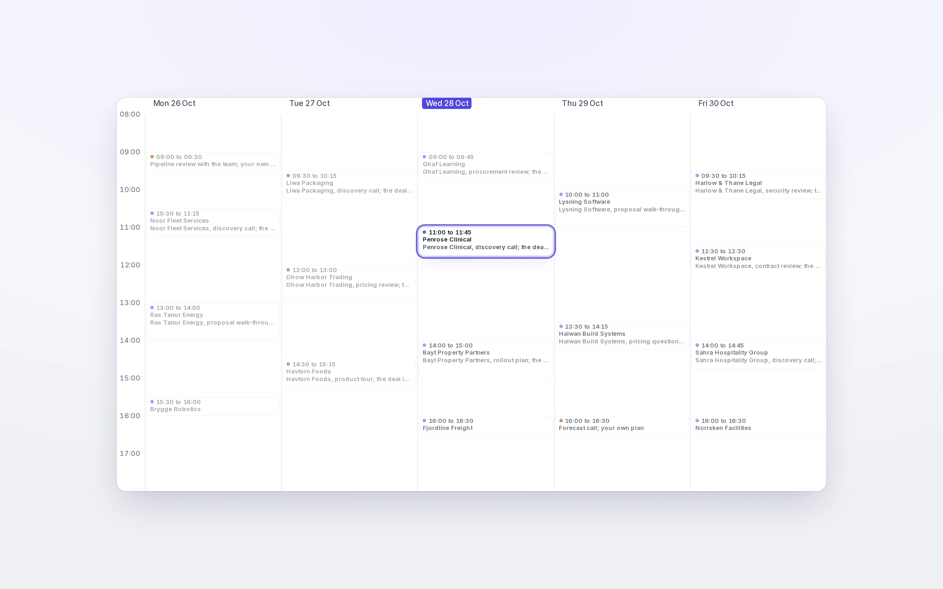 Your week, booked by Belda.
