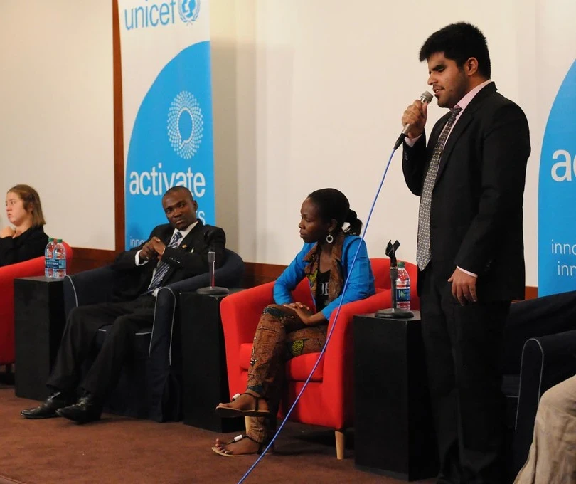 Our founder Kartik speaking at a United Nations symposium.