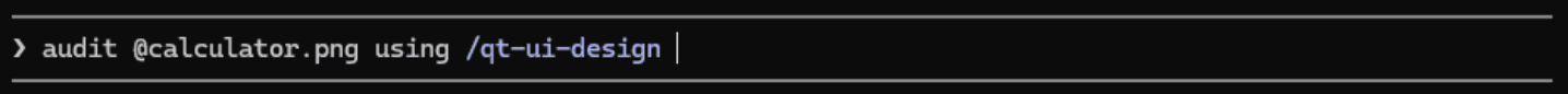 Prompt: audit @calculator.png using /qt-ui-design