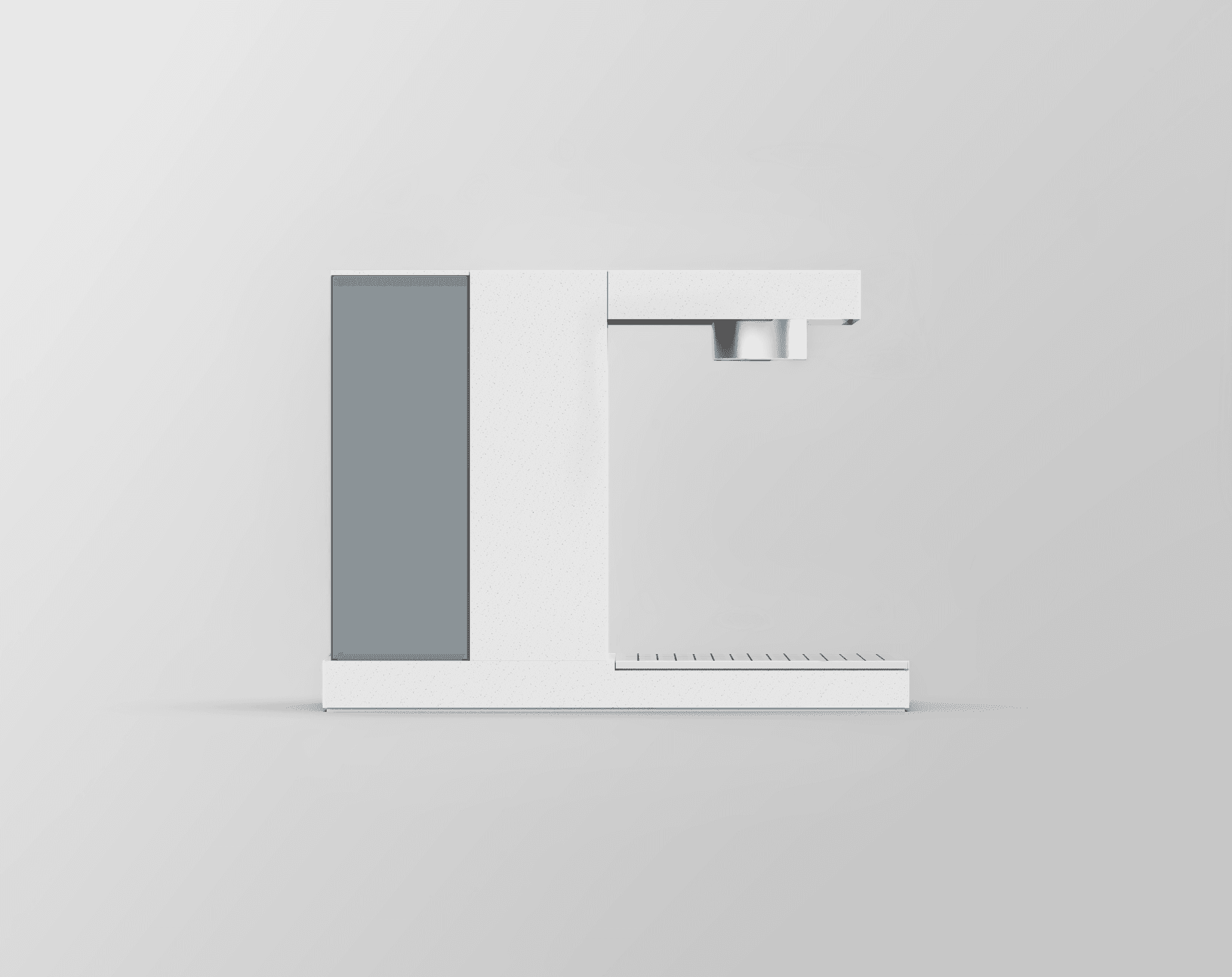 Modern white and transparent coffee maker.