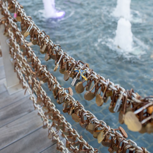 Love locks engraved with a custom message