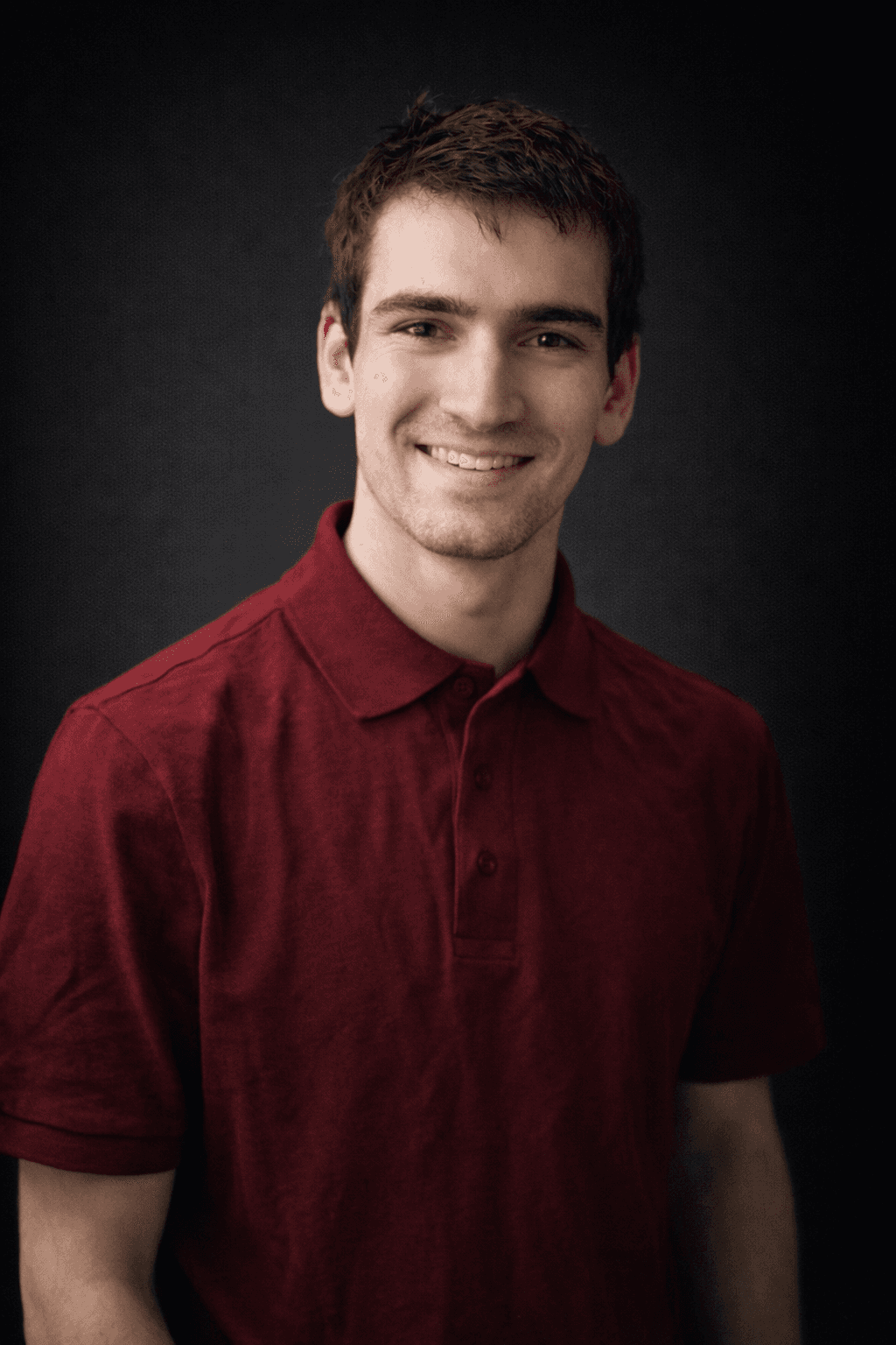 Man in white t-shirt front photo