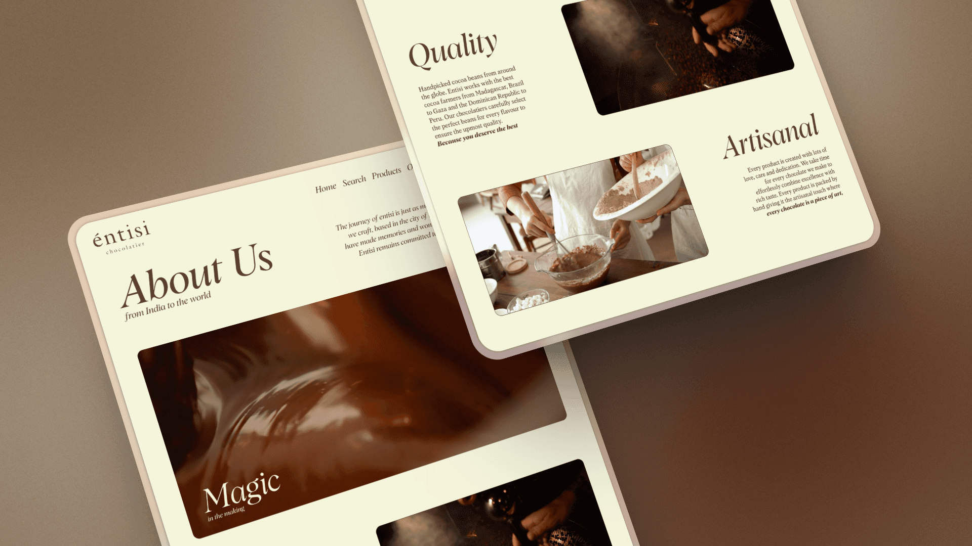 A screenshot from the about us section