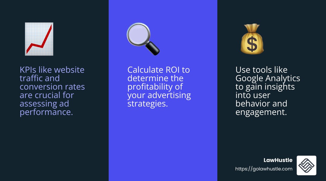 Graphic showing ROI calculation - Legal advertising strategies infographic 3_facts_emoji_blue
